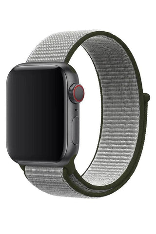 Curea Ceas Apple Watch  Sport Nylon Gray Kaki - WATCHERS