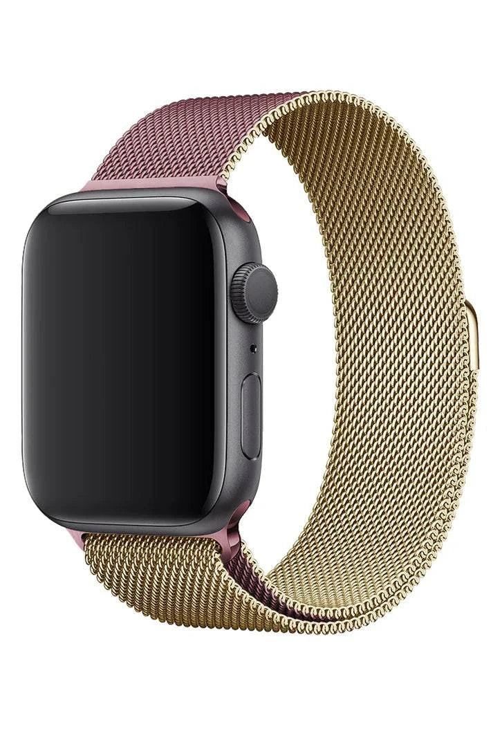 Curea Ceas Apple Watch Milanese Gold Silver-Mint Metalica - WATCHERS