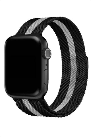 Curea Ceas Apple Watch Milanese White Racing Stripe Metalica - WATCHERS