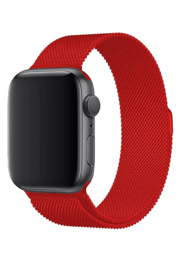 Curea Ceas Apple Watch Milanese Rich Red Metalica - WATCHERS