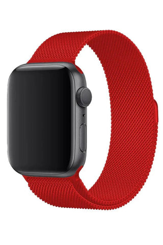 Curea Ceas Apple Watch Milanese Rich Red Metalica - WATCHERS