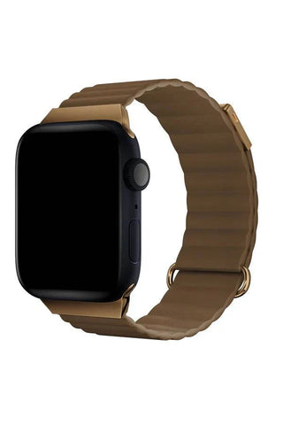 Curea Ceas Apple Watch Leather Majestic Light Brown - WATCHERS