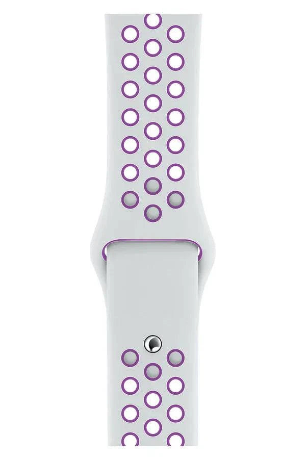 Curea Ceas Apple Watch Sport Silicon Purple White - WATCHERS