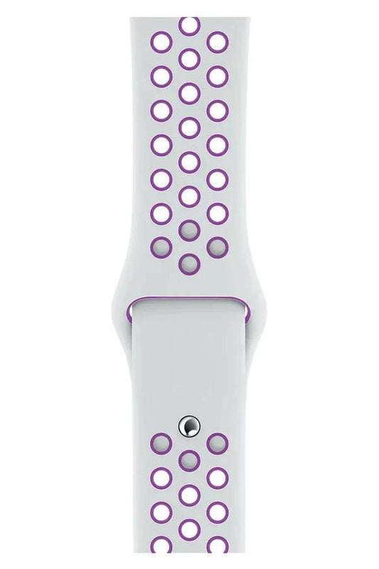 Curea Ceas Apple Watch Sport Silicon Purple White - WATCHERS