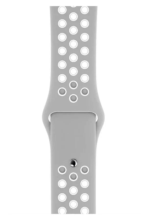 Curea Ceas Apple Watch Silicon Sport Gray White - WATCHERS