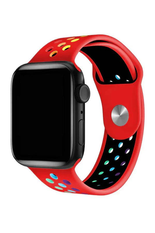 Curea Ceas Apple Watch Sport Silicon Orange Rainbow - WATCHERS