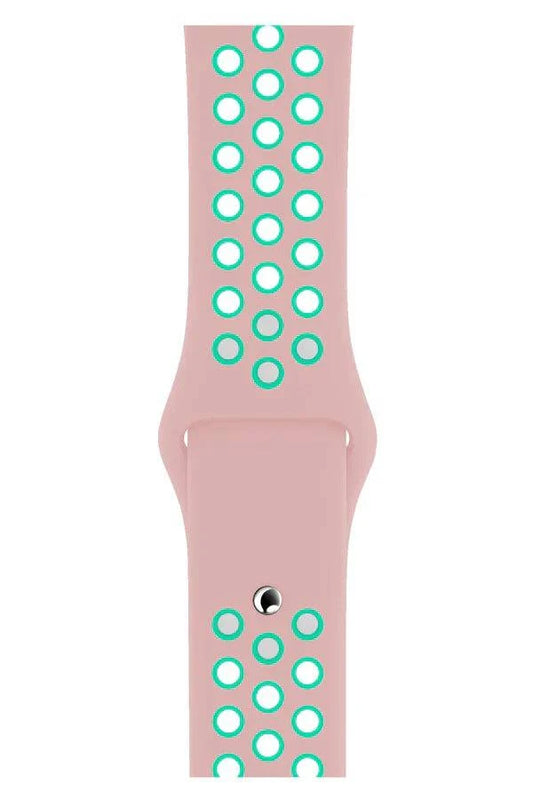 Curea Ceas Apple Watch Sport Silicon Pink Green - WATCHERS