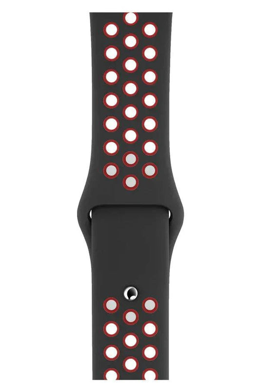 Curea Ceas Apple Watch Silicon Sport Black Red - WATCHERS