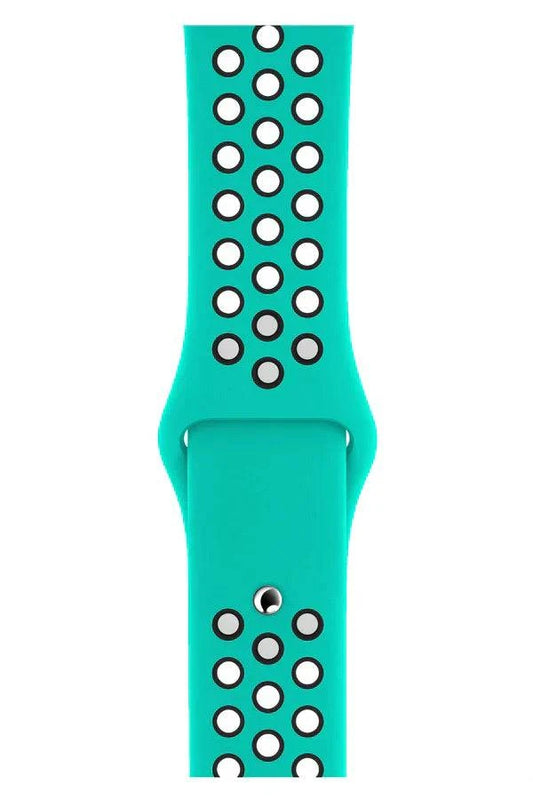 Curea Ceas Apple Watch Sport Silicon Black Turquoise - WATCHERS