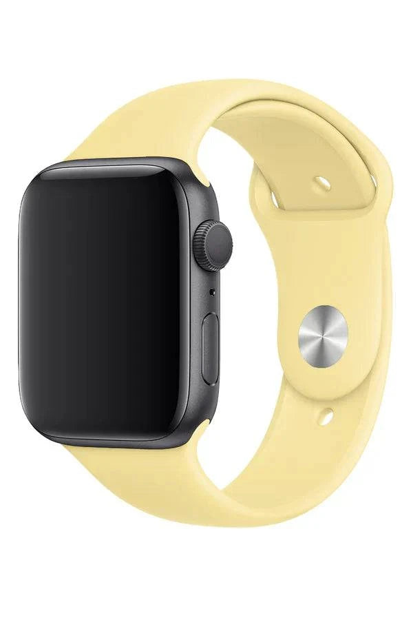 Curea Ceas Apple Watch Silicon Clasic Pale Yellow - WATCHERS