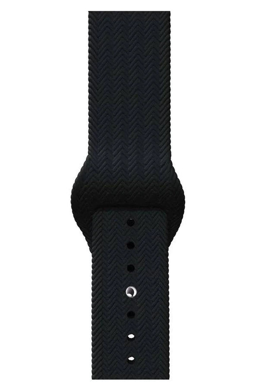Curea Ceas Apple Watch Silicon Wave Black - WATCHERS