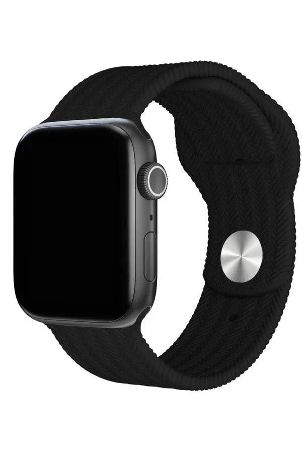 Curea Ceas Apple Watch Silicon Wave Black - WATCHERS