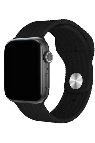 Curea Ceas Apple Watch Silicon Wave Black - WATCHERS