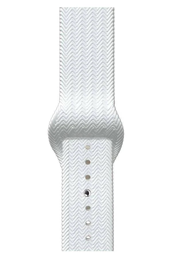 Curea Ceas Apple Watch Silicon Wave White - WATCHERS