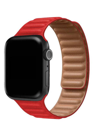 Curea Ceas Apple Watch California Leather Core Red - WATCHERS