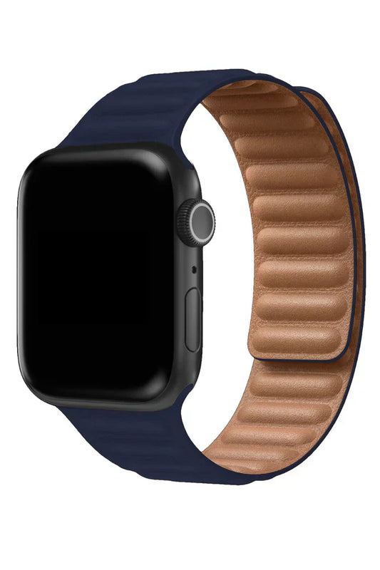 Curea Ceas Apple Watch California Leather Pure Blue - WATCHERS