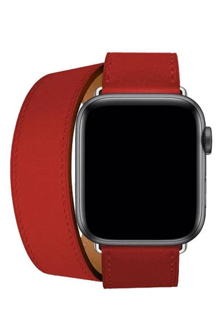 Curea Ceas Apple Watch Leather Monarch Spiral Red - WATCHERS