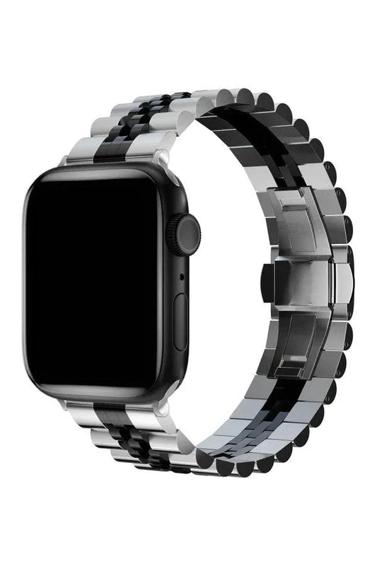 Curea Ceas Apple Watch Steel Regal Silver/Black - WATCHERS