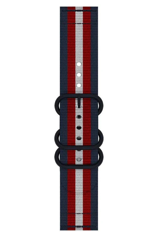 Curea Ceas Apple Watch Nylon Echo Blue/Red & White - WATCHERS