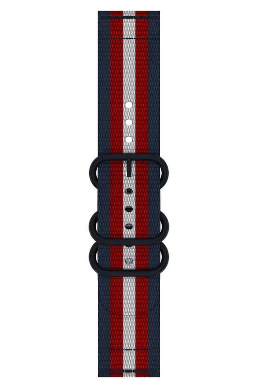 Curea Ceas Apple Watch Nylon Echo Blue/Red & White - WATCHERS