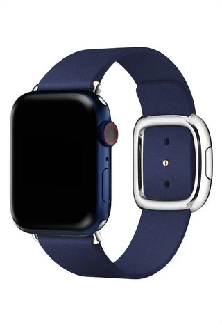 Curea Ceas Apple Watch Leather Harmony Navy Blue - WATCHERS