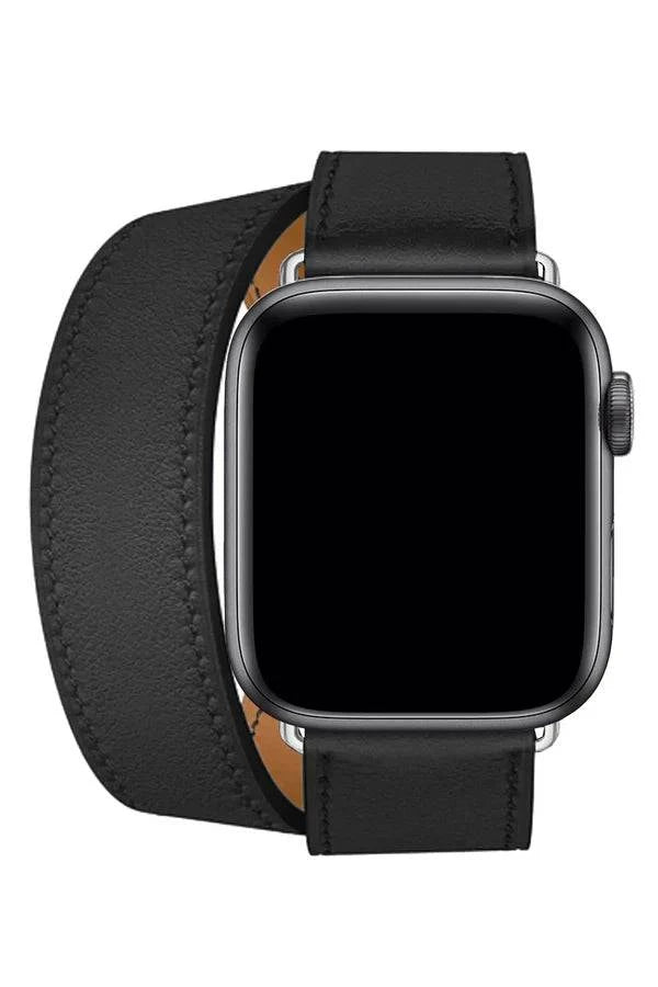 Curea Ceas Apple Watch Leather Monarch Spiral Black - WATCHERS