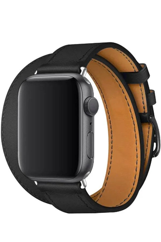 Curea Ceas Apple Watch Leather Monarch Spiral Black - WATCHERS