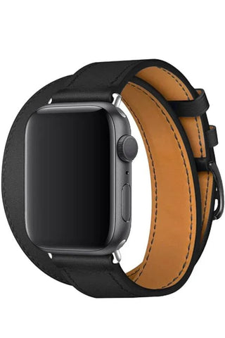 Curea Ceas Apple Watch Leather Monarch Spiral Black - WATCHERS