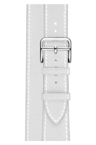 Curea Ceas Apple Watch Leather Monarch Spiral White - WATCHERS