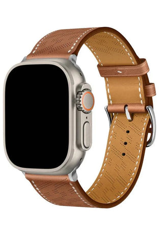 Curea Ceas Apple Watch Leather Perforated Monarch Brias - WATCHERS