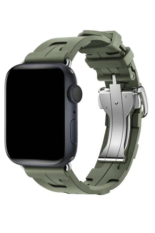 Curea Ceas Apple Watch Silicon Rugged Olive Green - WATCHERS