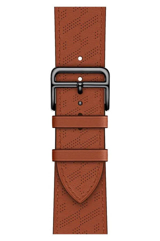 Curea Ceas Apple Watch Leather Perforated Monarch Ocre - WATCHERS