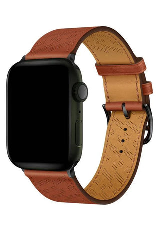 Curea Ceas Apple Watch Leather Perforated Monarch Ocre - WATCHERS