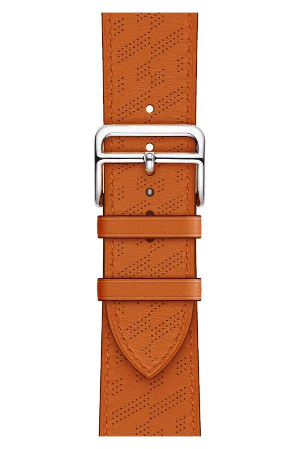 Curea Ceas Apple Watch Leather Perforated Monarch Orangeade - WATCHERS