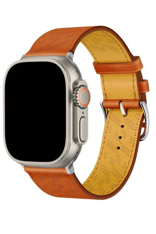 Curea Ceas Apple Watch Leather Perforated Monarch Orangeade - WATCHERS