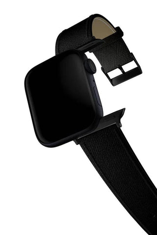 Curea Ceas Apple Watch Leather Saffiano Black - WATCHERS