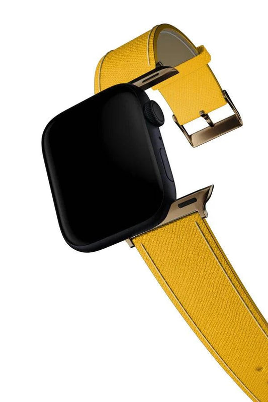Curea Ceas Apple Watch Leather Saffiano Safran - WATCHERS