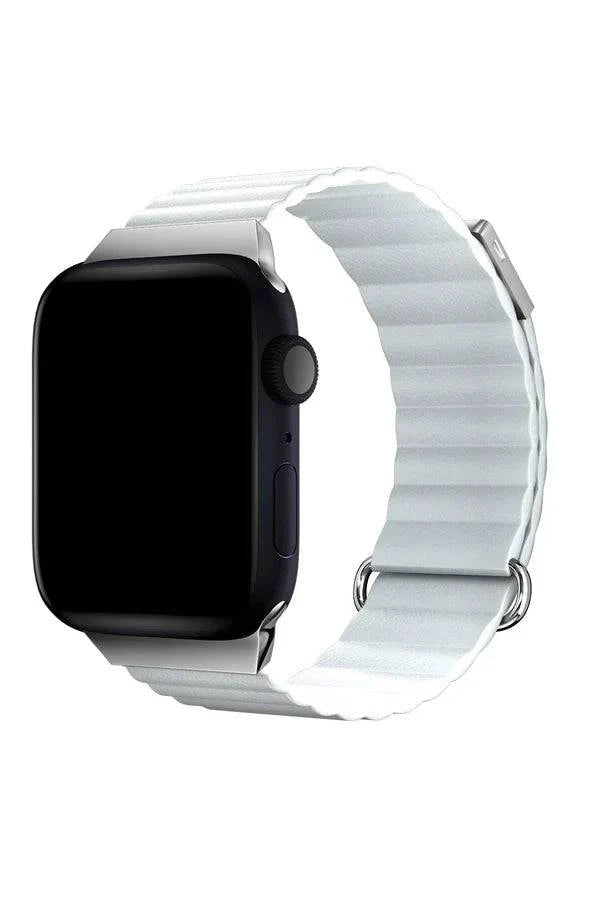 Curea Ceas Apple Watch Leather Majestic Warm White - WATCHERS