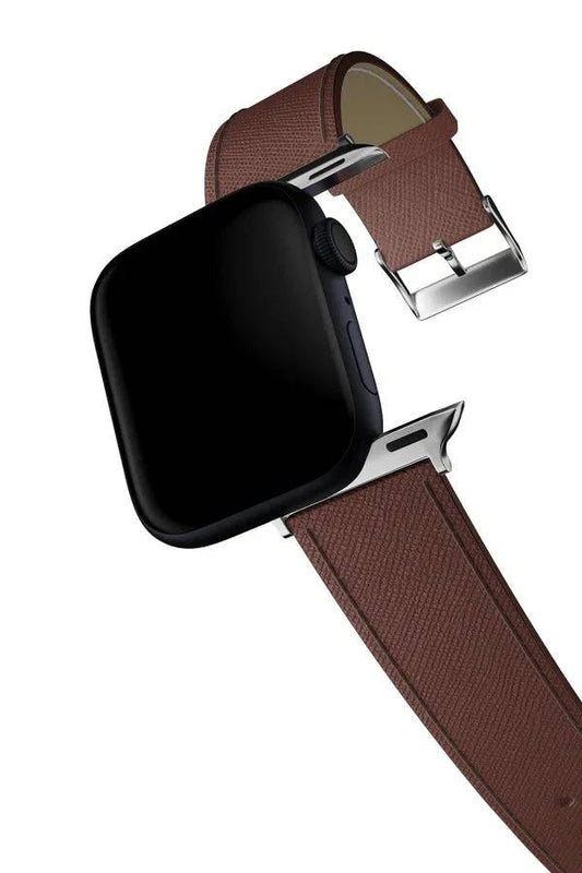 Curea Ceas Apple Watch Leather Saffiano Dark Brown - WATCHERS