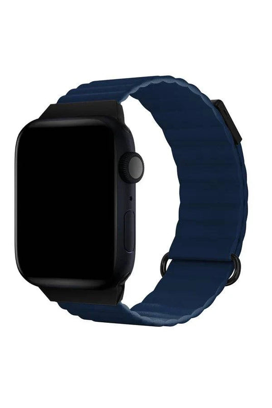Curea Ceas Apple Watch Leather Majestic Dark Blue - WATCHERS