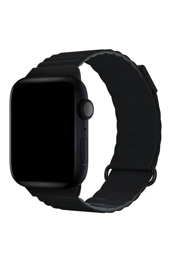 Curea Ceas Apple Watch Leather Majestic Black - WATCHERS