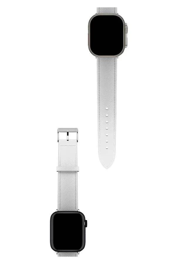 Curea Ceas Apple Watch Leather Saffiano White - WATCHERS