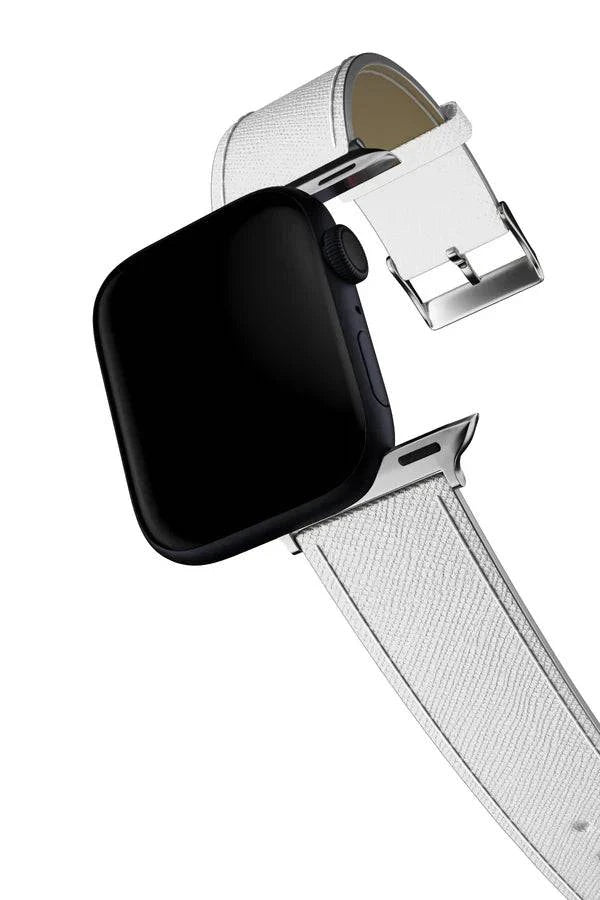 Curea Ceas Apple Watch Leather Saffiano White - WATCHERS